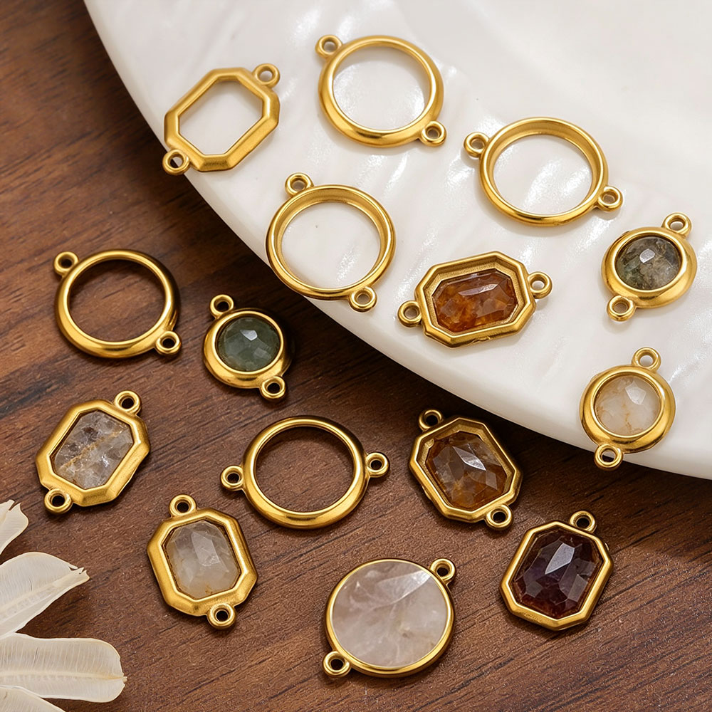 Bezels Set Pendant - 10 Peças de Aço Inoxidável, Pingentes