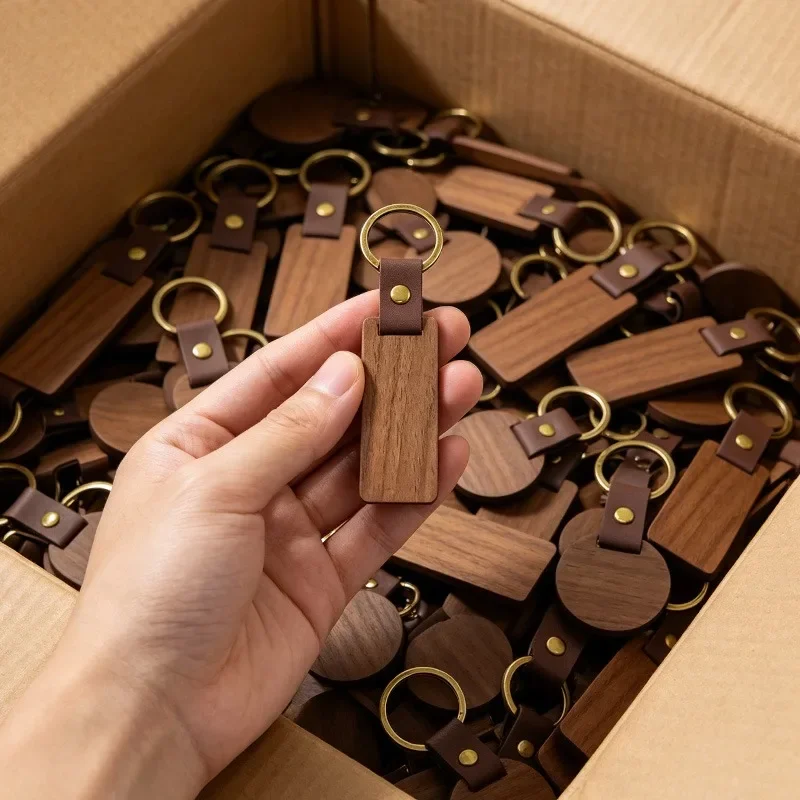 5-100pcs Novo Chaveiro de Made - Wood Ring Blank avaliação e preço
