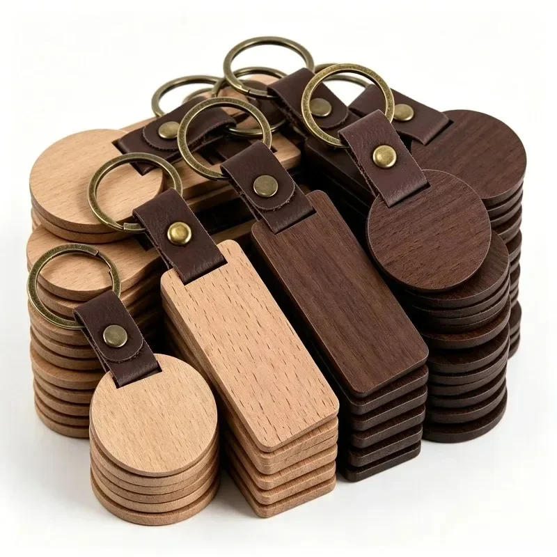 5-100pcs Novo Chaveiro de Made - Wood Ring Blank avaliação e preço
